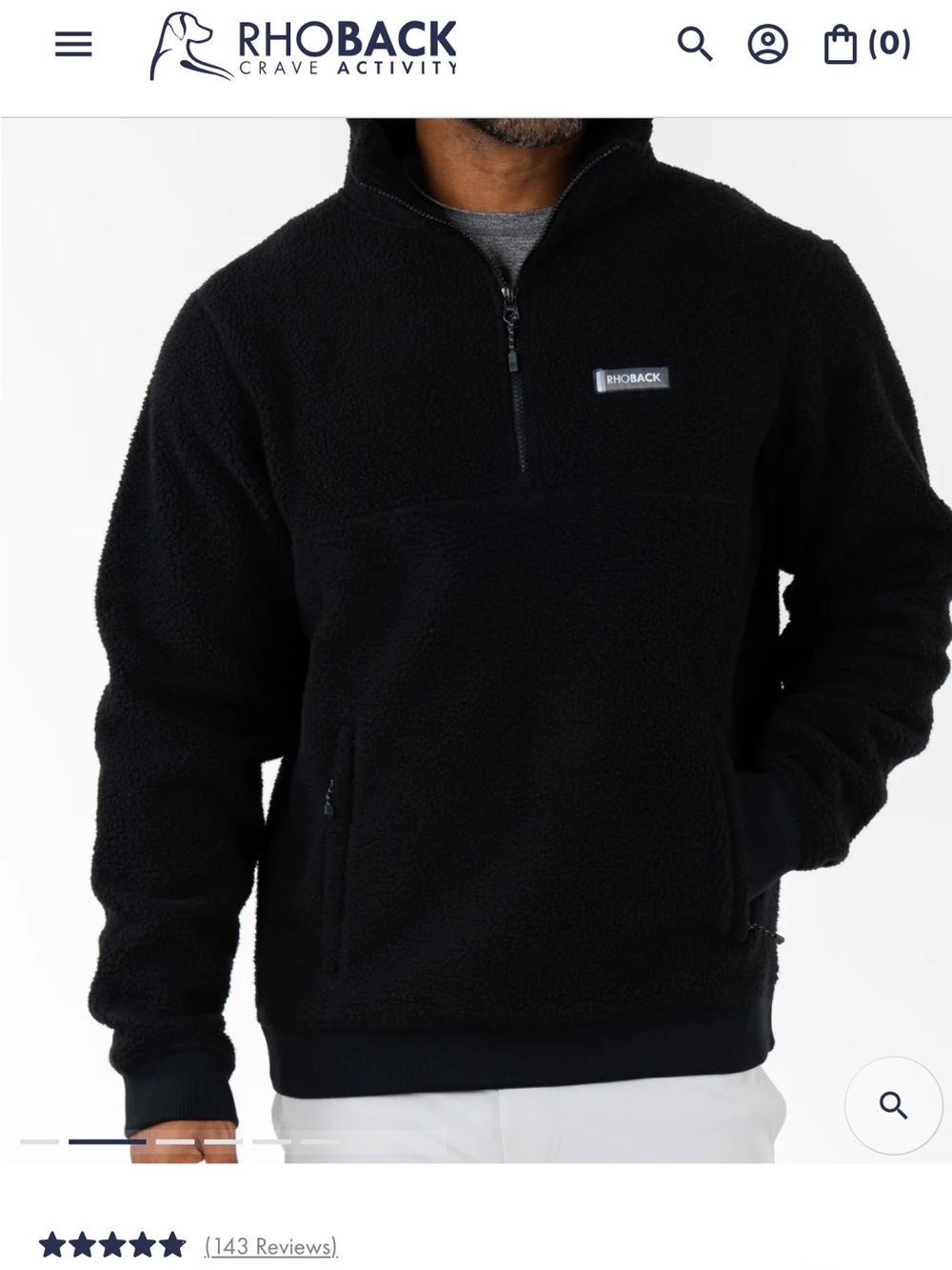 Rhoback Men's Summit Fleece Pullover - Black Large